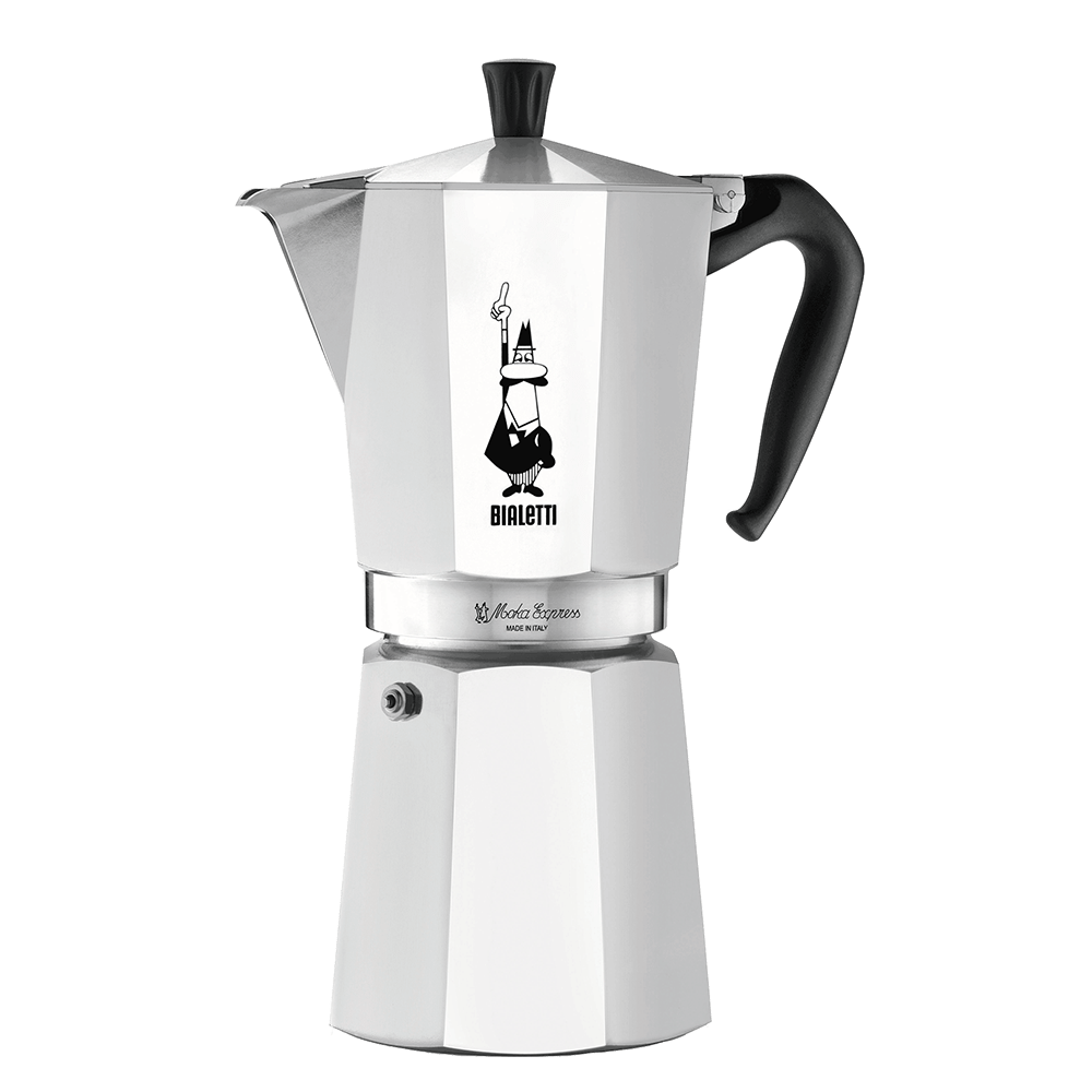 Cafeteira italiana Bialetti Moka Express de 12 xícaras em alumínio polido