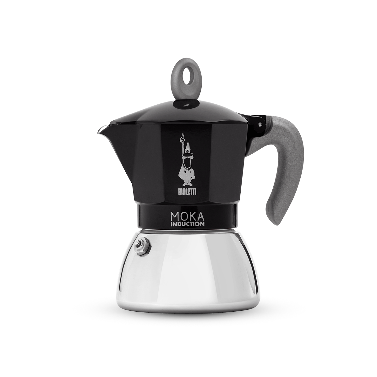 Cafeteira italiana Bialetti Moka Induction preta de 4 xícaras para cooktop de indução