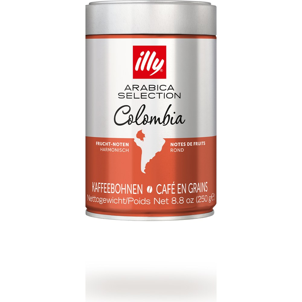 Lata de café em grãos illy Arabica Selection Colômbia de 250 g