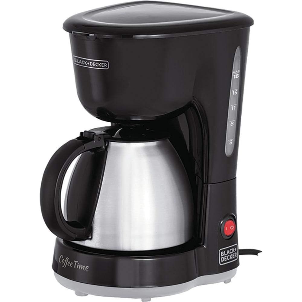 Cafeteira elétrica Black+Decker CM15 preta com jarra de inox de 750 ml