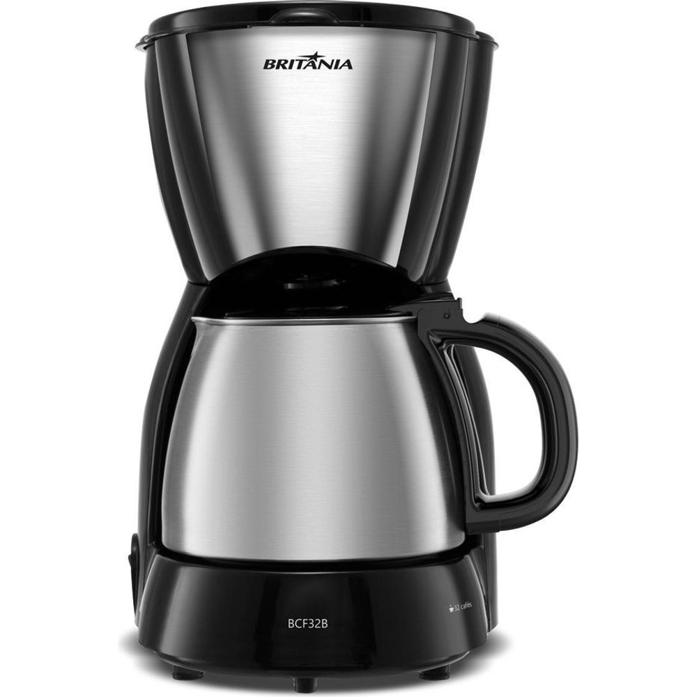 Cafeteira elétrica Britânia BCF32B com jarra de inox de 1,2 litro para 32 cafezinhos