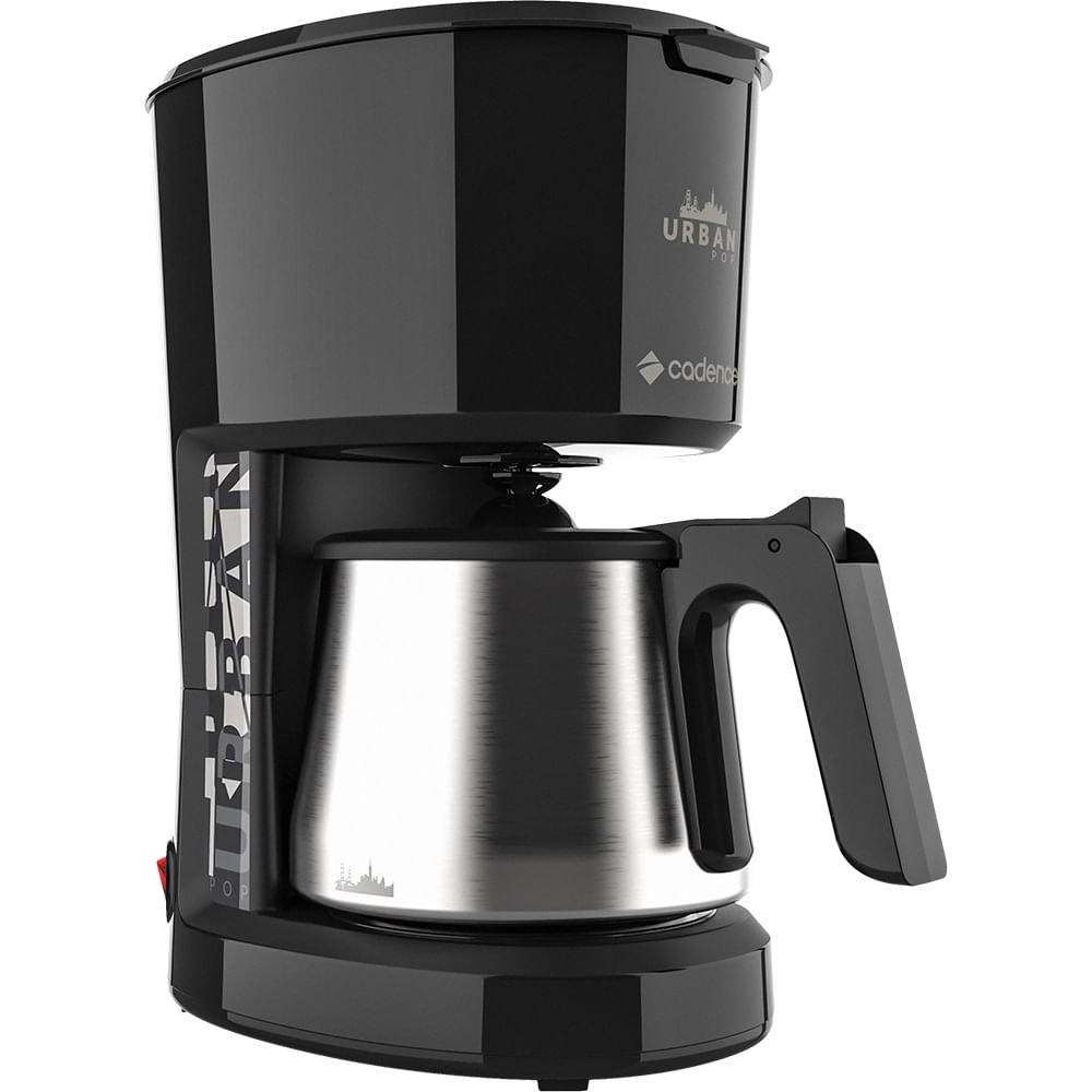 Cafeteira elétrica Cadence Urban Pop preta com jarra de inox de 1,2 litro