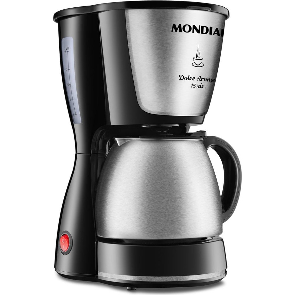 Cafeteira elétrica Mondial Dolce Arome C-34 JI preta com jarra de inox para 15 xícaras
