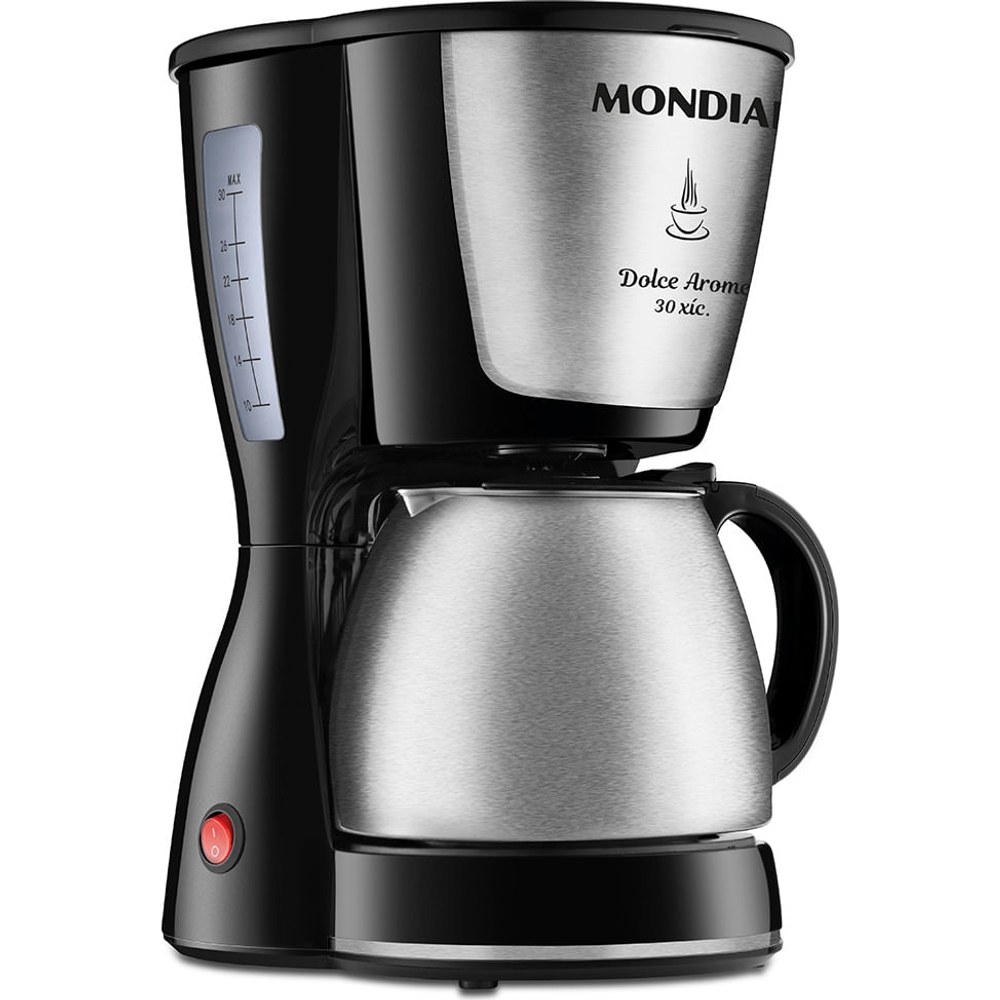 Cafeteira elétrica Mondial Dolce Arome C-37JI preta com jarra de inox para 30 xícaras