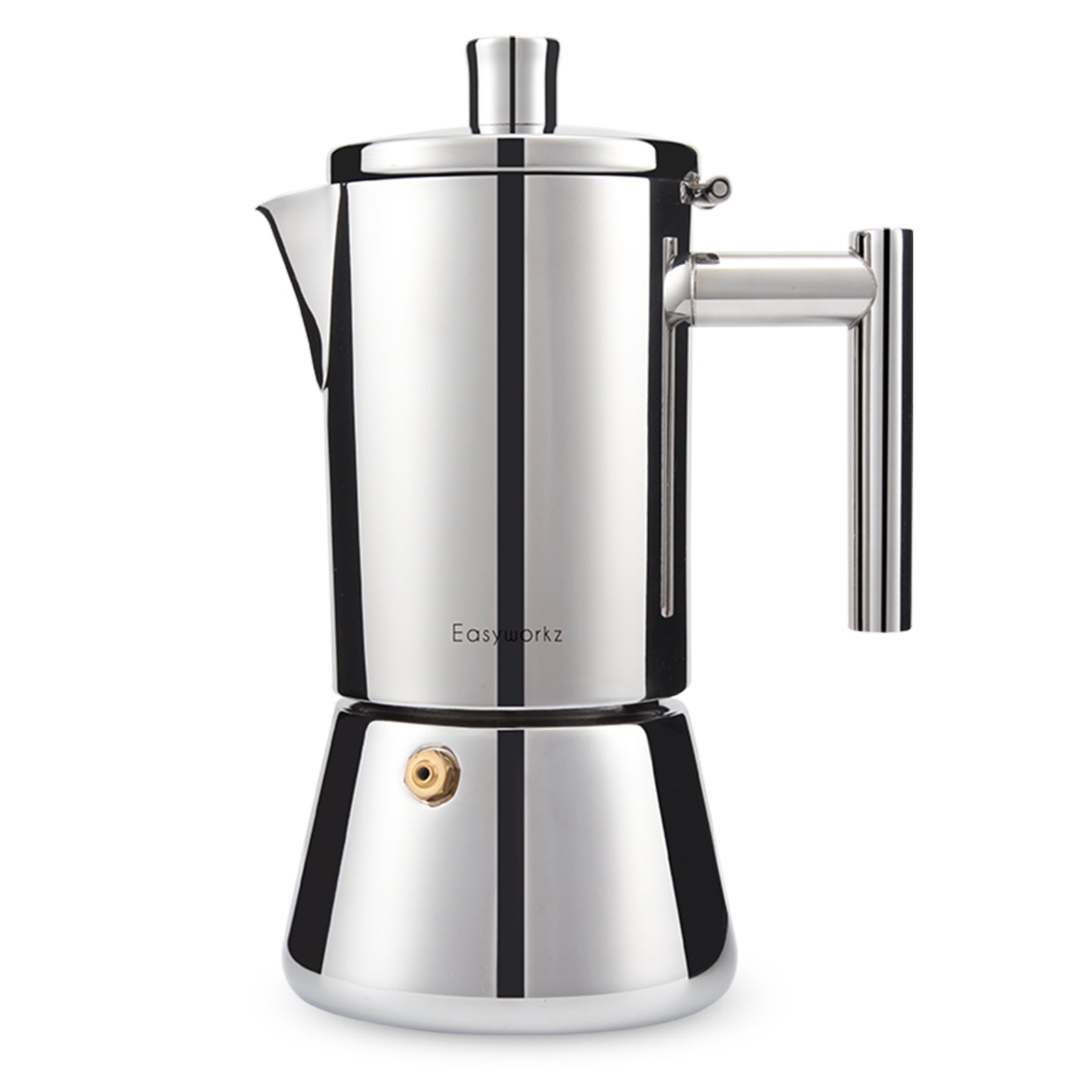 Cafeteira italiana Easyworkz Diego em aço inoxidável para fogão e indução